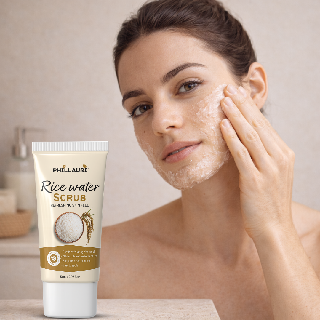 Phillauri Rice Water Scrub – Gentle Exfoliating Face & Body Scrub