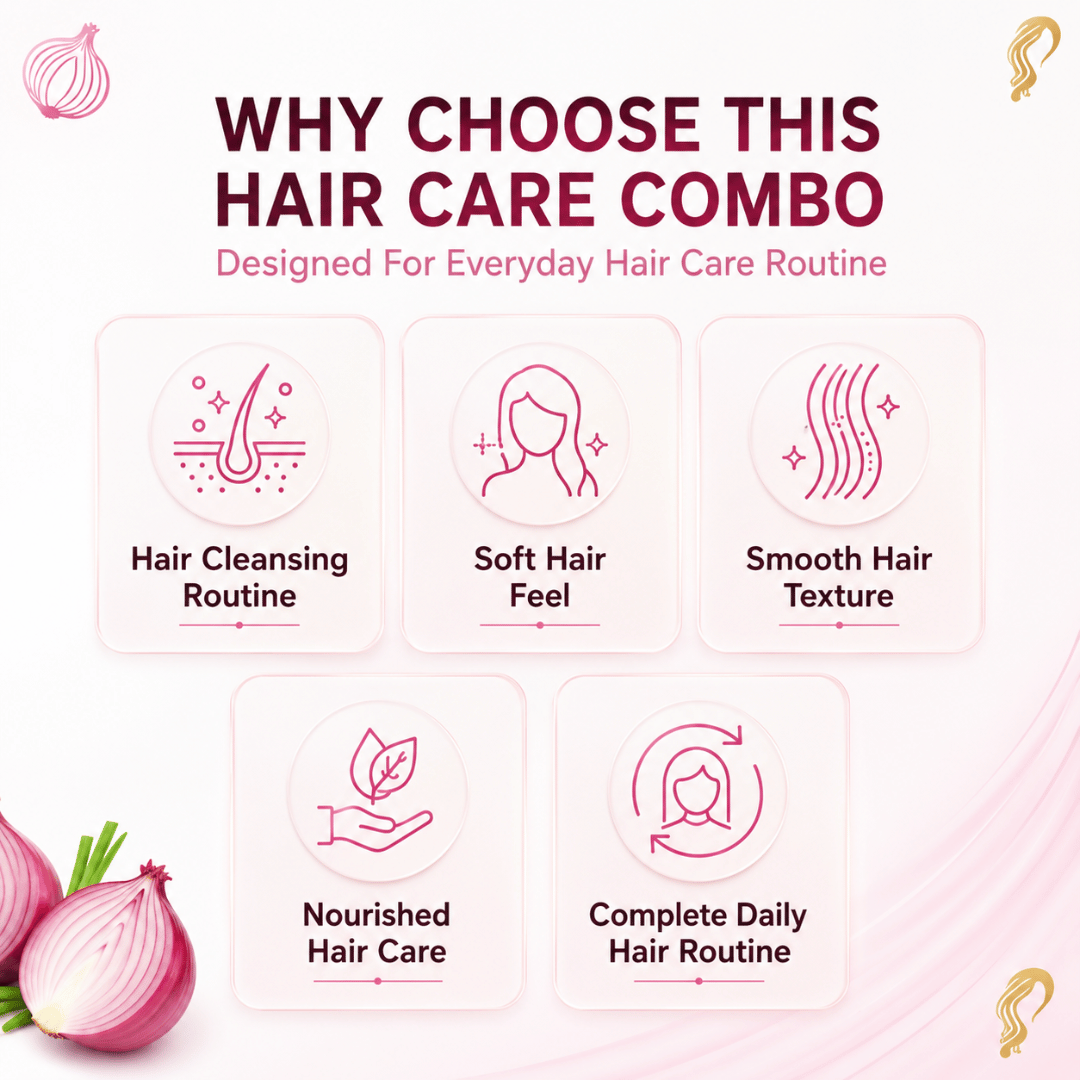 Phillauri Red Onion with Black Seed Oil 3-Step Hair Care Combo
