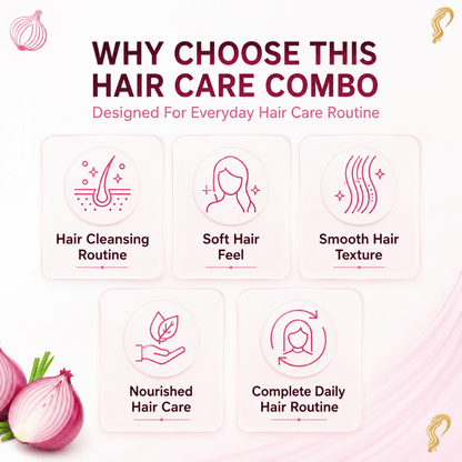 Phillauri Red Onion with Black Seed Oil 3-Step Hair Care Combo