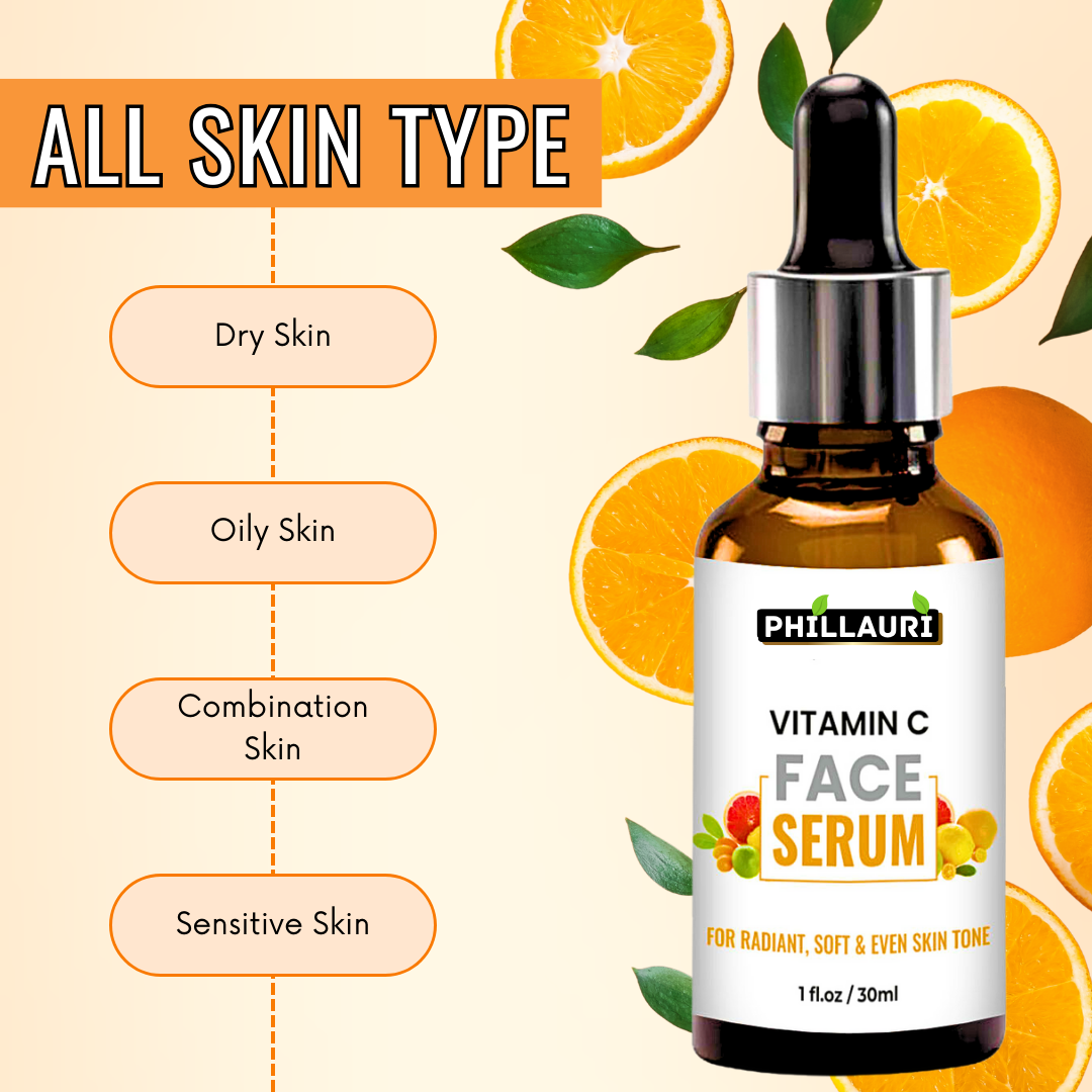 Phillauri Vitamin C Face Serum For Radiant, Soft And Even Skin Tone, 30ml