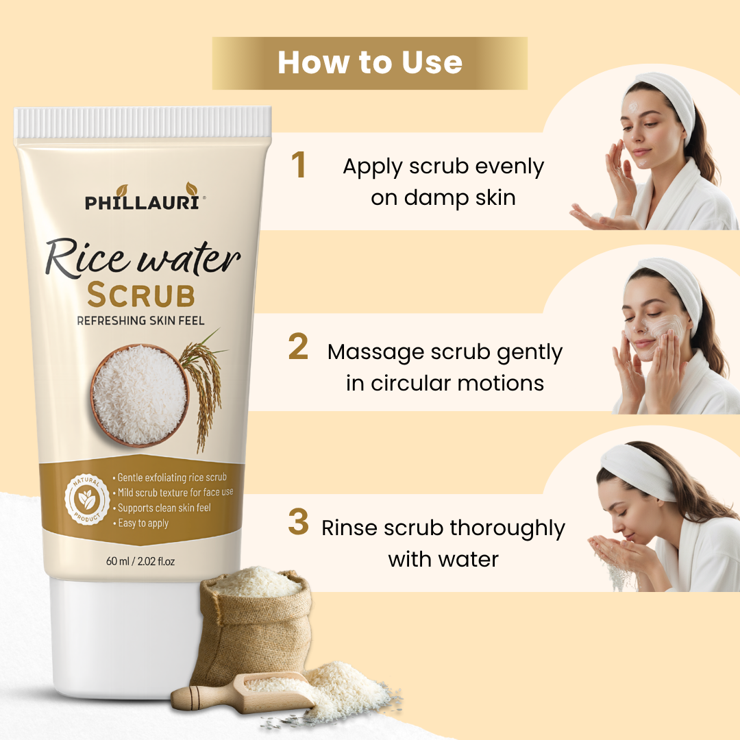 Phillauri Rice Water Scrub – Gentle Exfoliating Face & Body Scrub