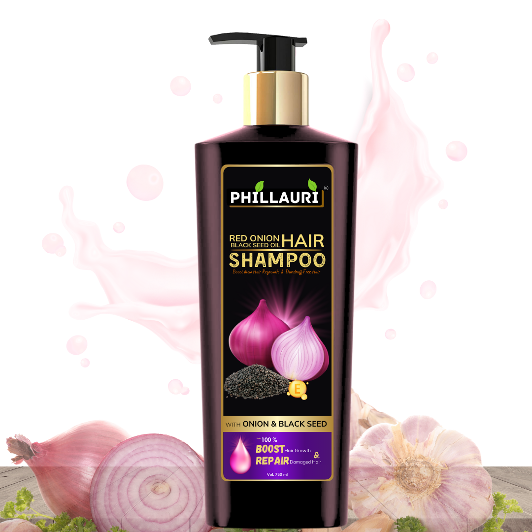 Phillauri Red Onion Black Seed Shampoo For Hair Growth, 750ml