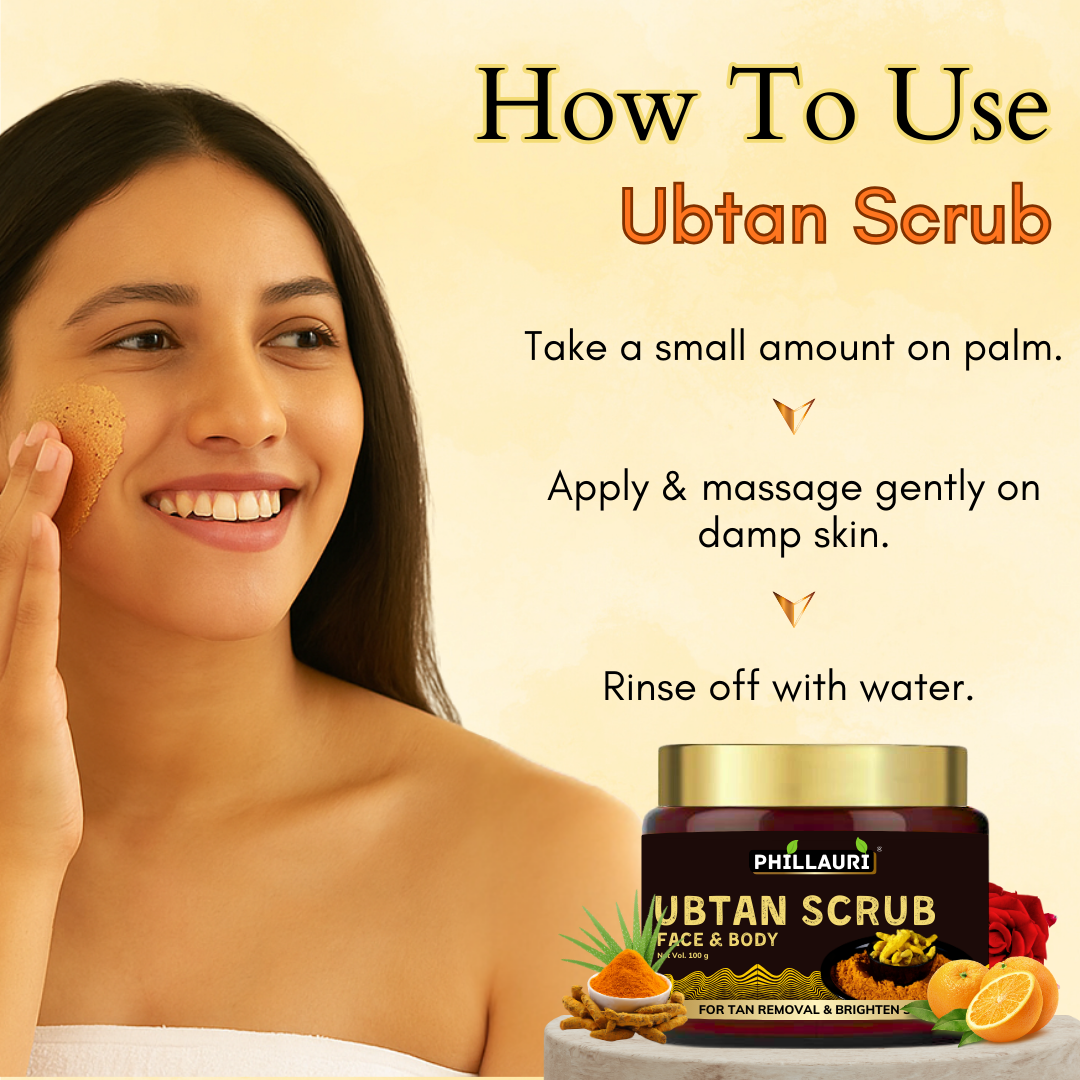 Phillauri Ubtan Tan Removal Face Scrub For Glowing Skin, 100g