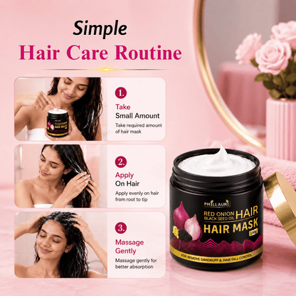 Phillauri Red Onion with Black Seed Oil Hair Mask – For Dandruff & Hair Fall Control