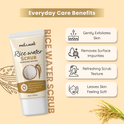Phillauri Rice Water Scrub – Gentle Exfoliating Face Scrub | 60ml (Pack-1)