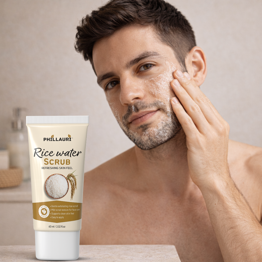 Phillauri Rice Water Scrub – Gentle Exfoliating Face Scrub | 60ml (Pack-1)
