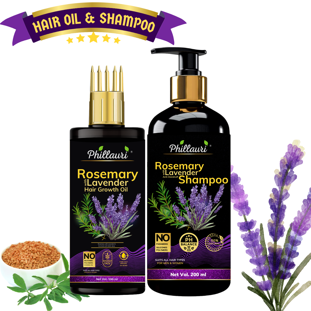 Phillauri Rosemary Lavender Hair Oil And Anti-dandruff Shampoo Combo