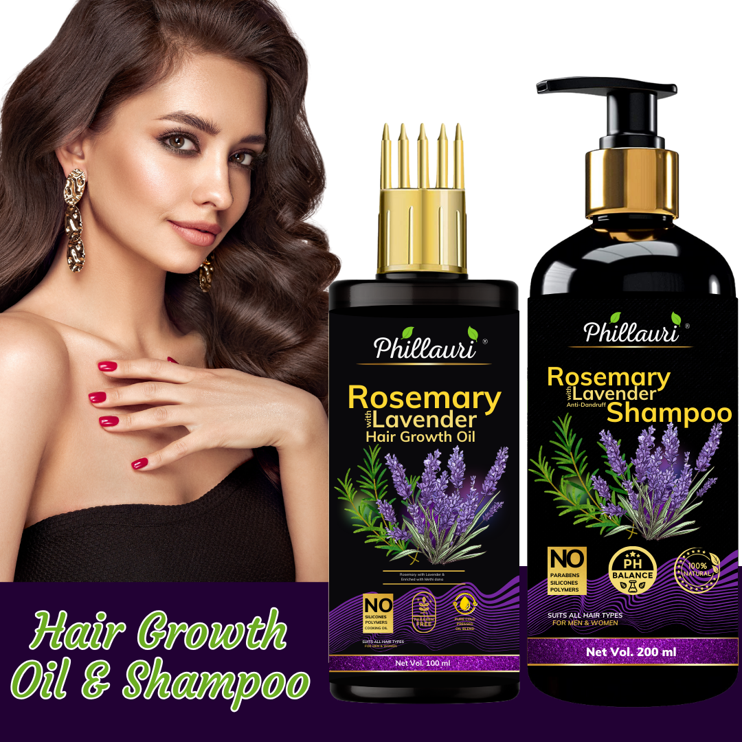 Phillauri Rosemary Lavender Hair Oil And Anti-dandruff Shampoo Combo