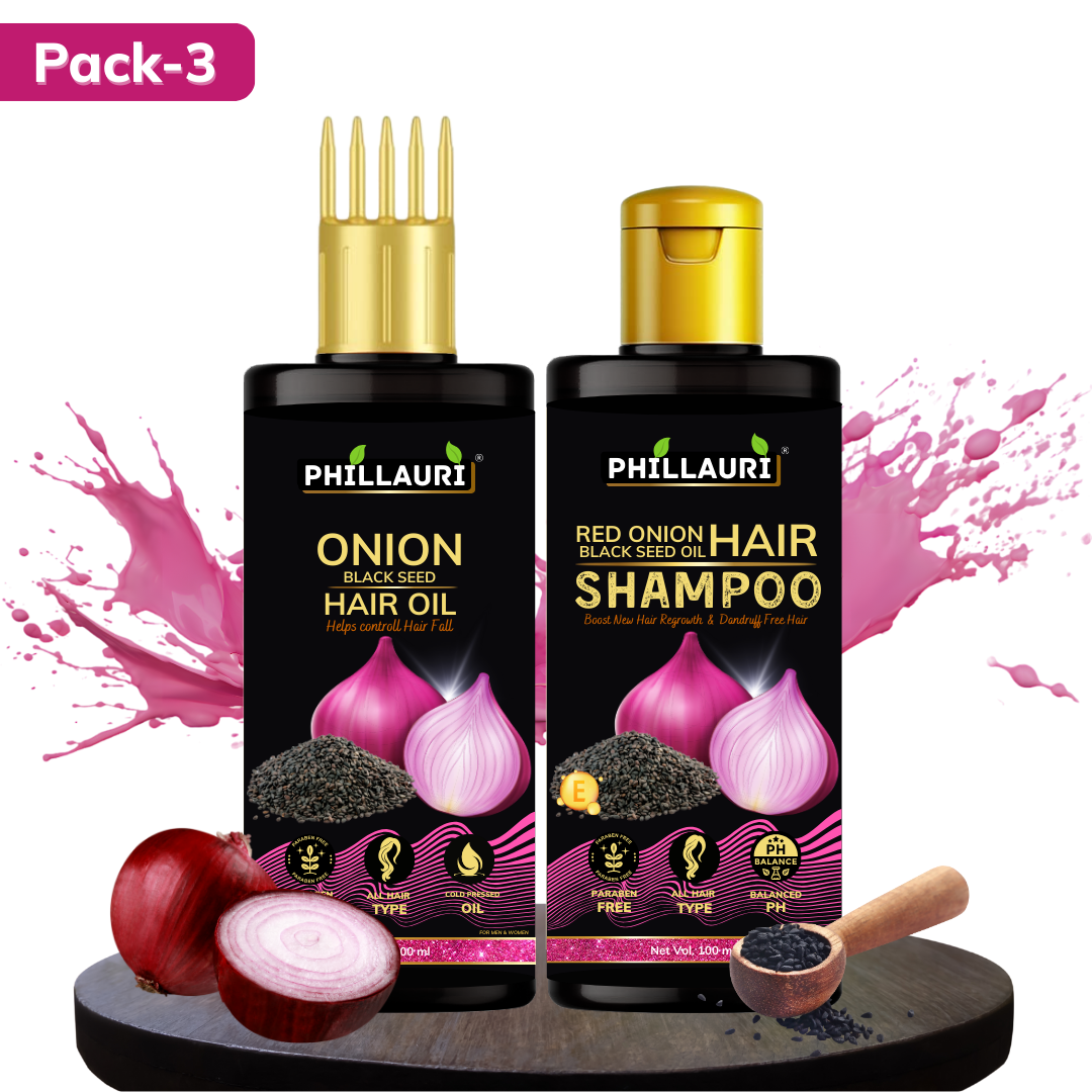 Phillauri Onion Black Seed Hair Oil With Shampoo combo For Hair Growth