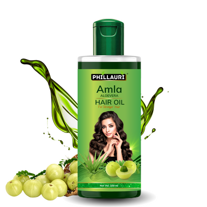 Phillauri Natural Pure Amla AloeVera Hair Oil For Strong hair, 100ml