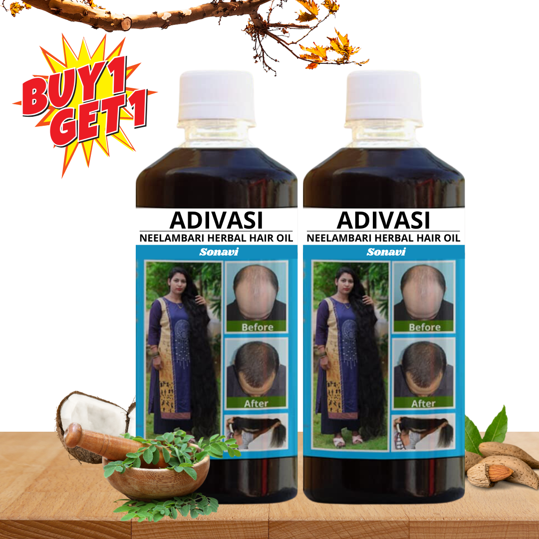 Adivasi Hair oil, Natural Way to Hair Regrowth Adivasi Formula (Buy 1 & Get 1 Free)