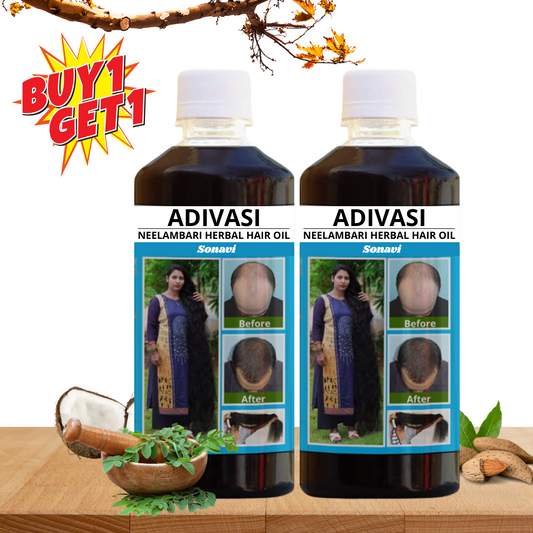 Adivasi Hair oil, Natural Way to Hair Regrowth Adivasi Formula (Buy 1 & Get 1 Free)