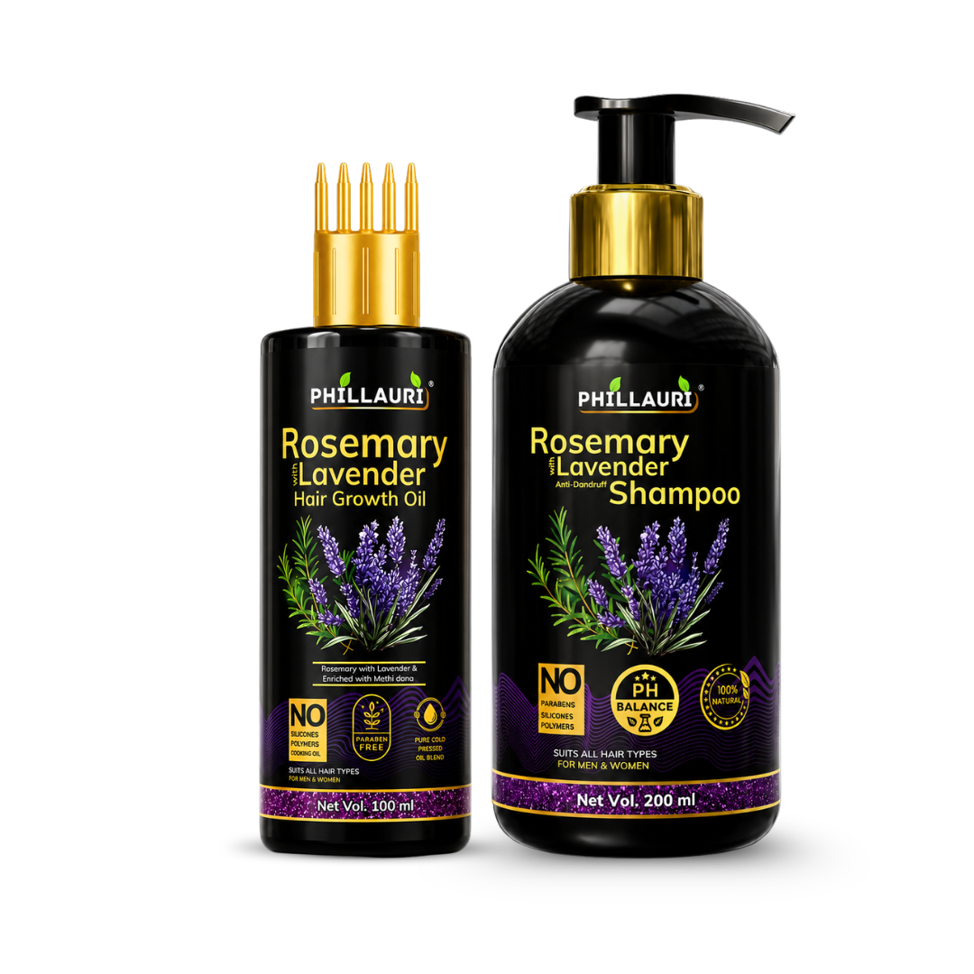 Phillauri Rosemary Lavender Hair Oil And Anti-dandruff Shampoo Combo